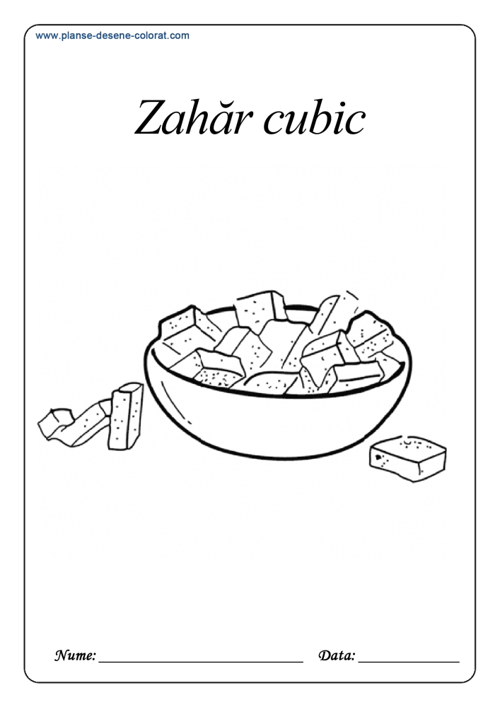 planse de colorat Zahar cubic